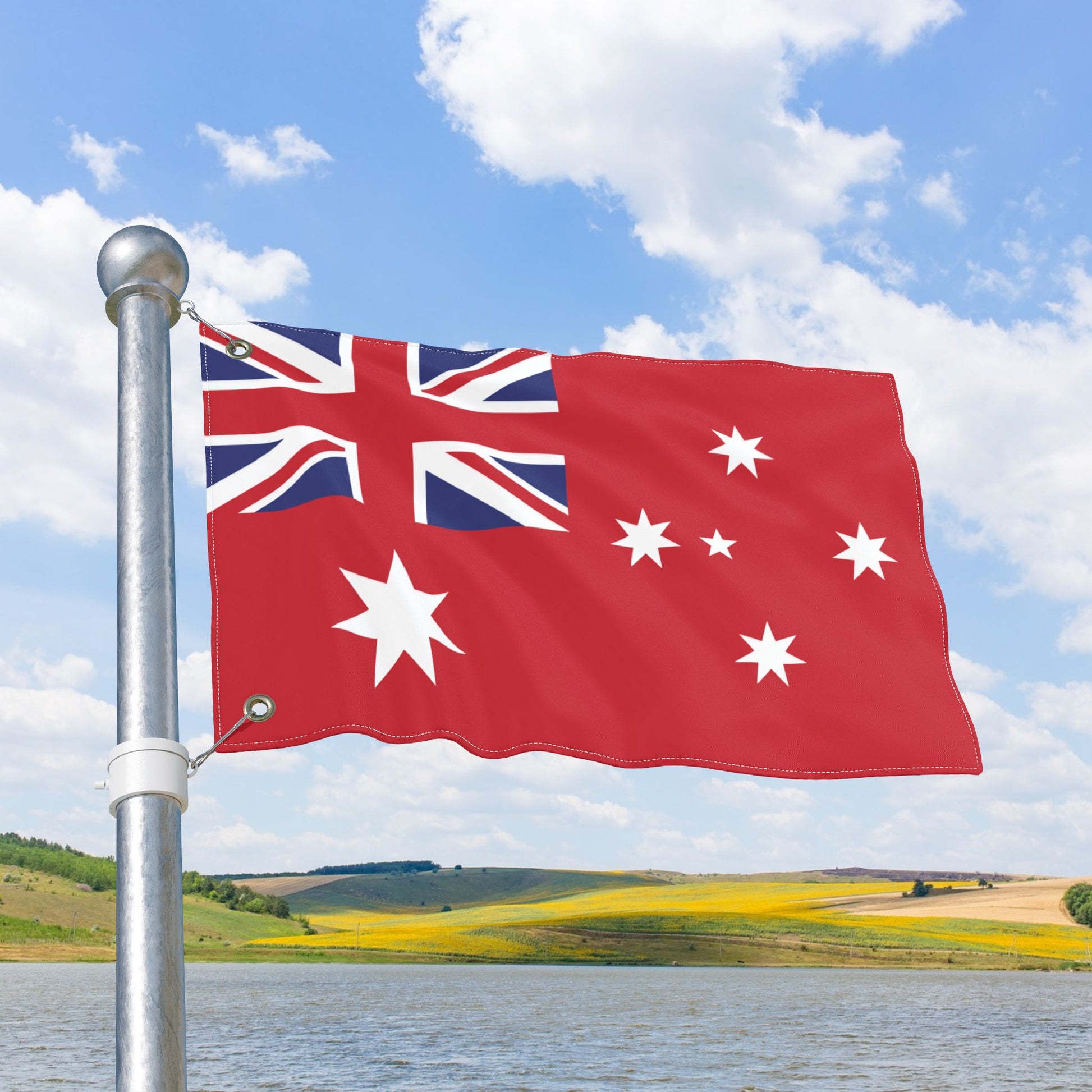 Australia Red Flag with Grommets
