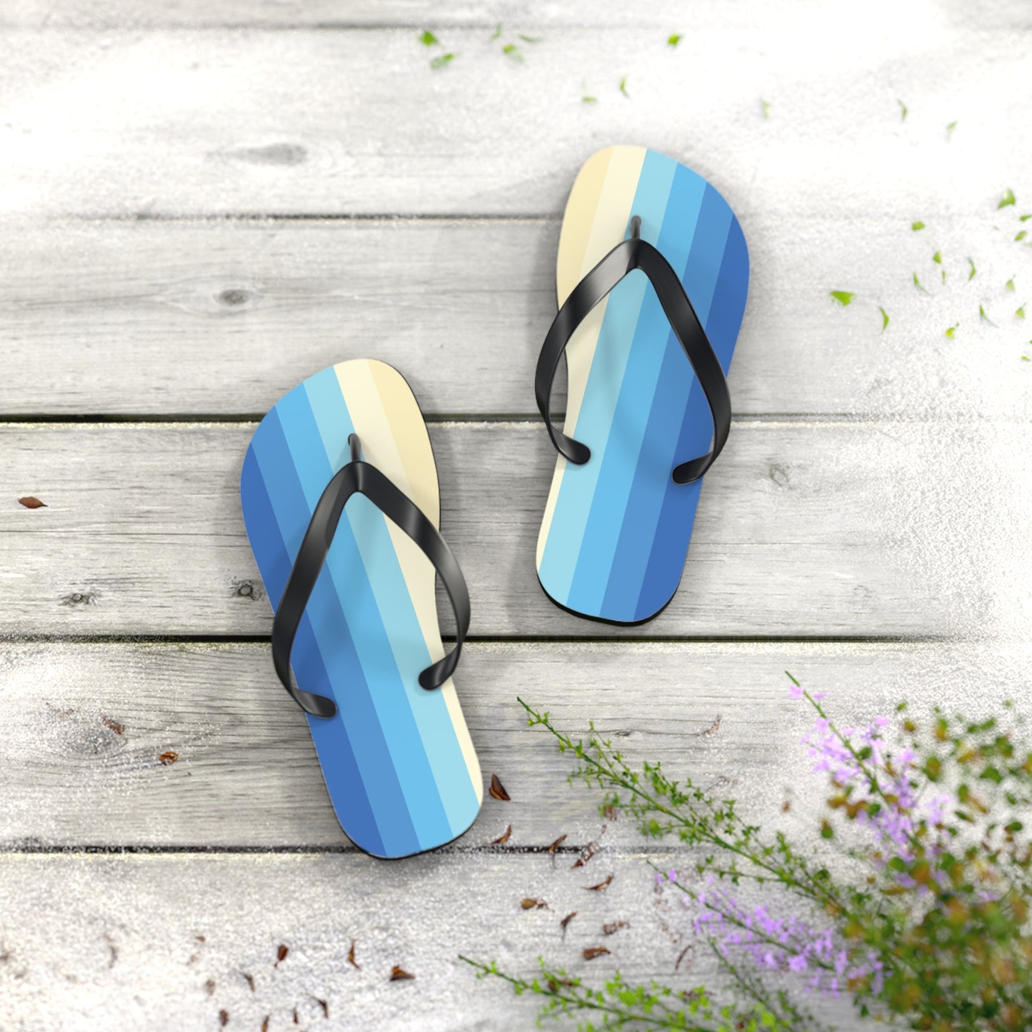 S Black sole Uranic Pride Flip Flops