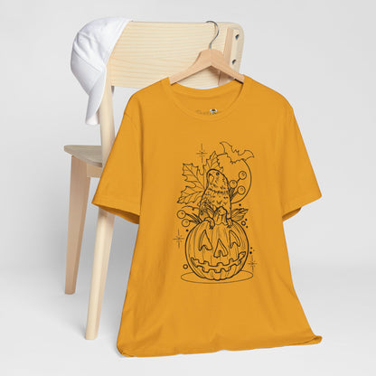 Lovebird on a Jack-o-Lantern, Line Art Tee