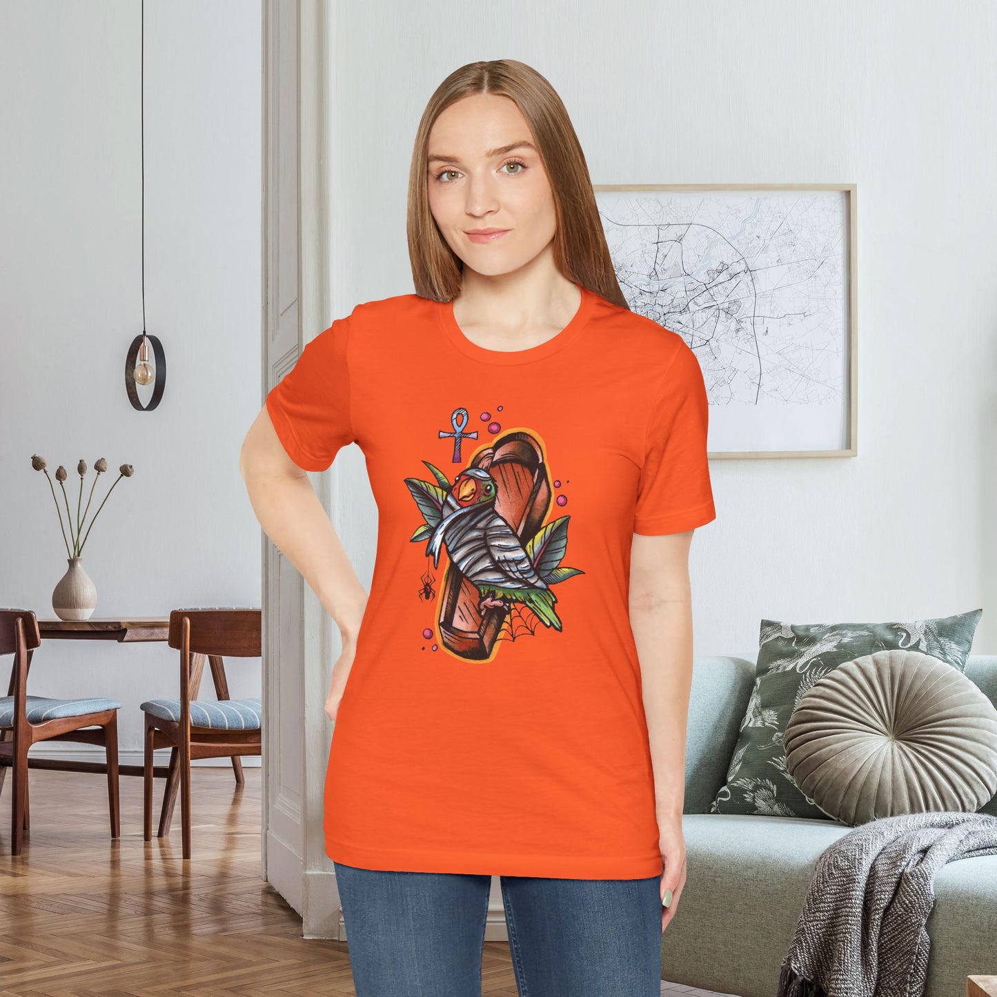 Mummy Lovebird Hand-Drawn & Hand-Colored Tee