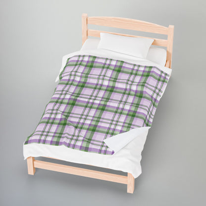 Genderqueer Pride Plaid Velveteen Plush Blanket