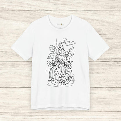 Lovebird on a Jack-o-Lantern, Line Art Tee