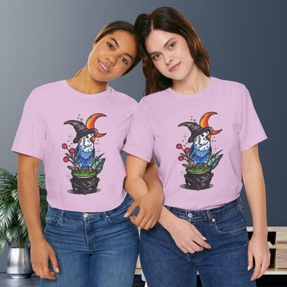 Lovebird Witch, Hand-Drawn & Hand-Colored Tee