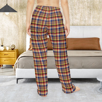 Women’s Blue, Cream & Yellow Tampa FL Plaid Pajama Pants