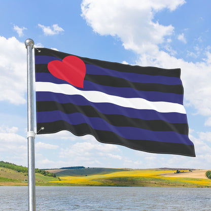 Leather Pride Flag, with Left or Right Side Grommets