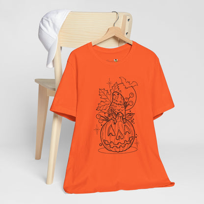 Lovebird on a Jack-o-Lantern, Line Art Tee