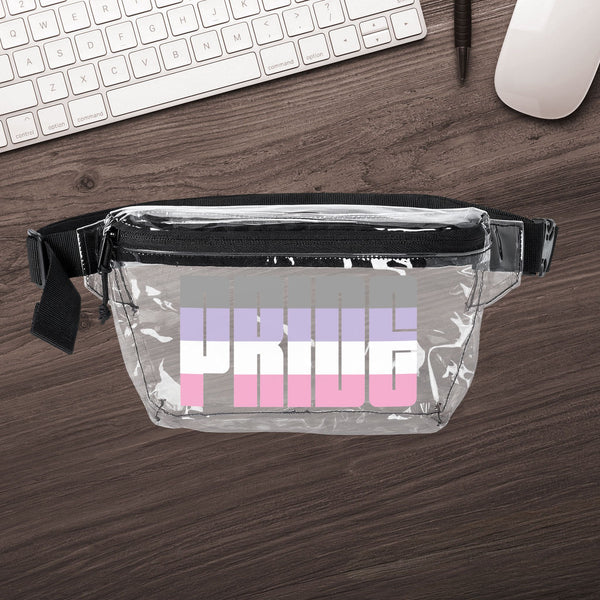 One size Clear Black Cupiosexual Pride Clear Fanny Pack