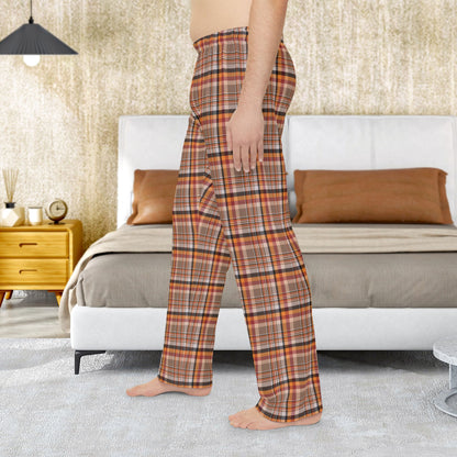 Men’s Brown, Red & Orange Ohio Plaid Pajama Pants