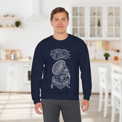 Ghetto Blaster, sudadera con cuello redondo y arte lineal