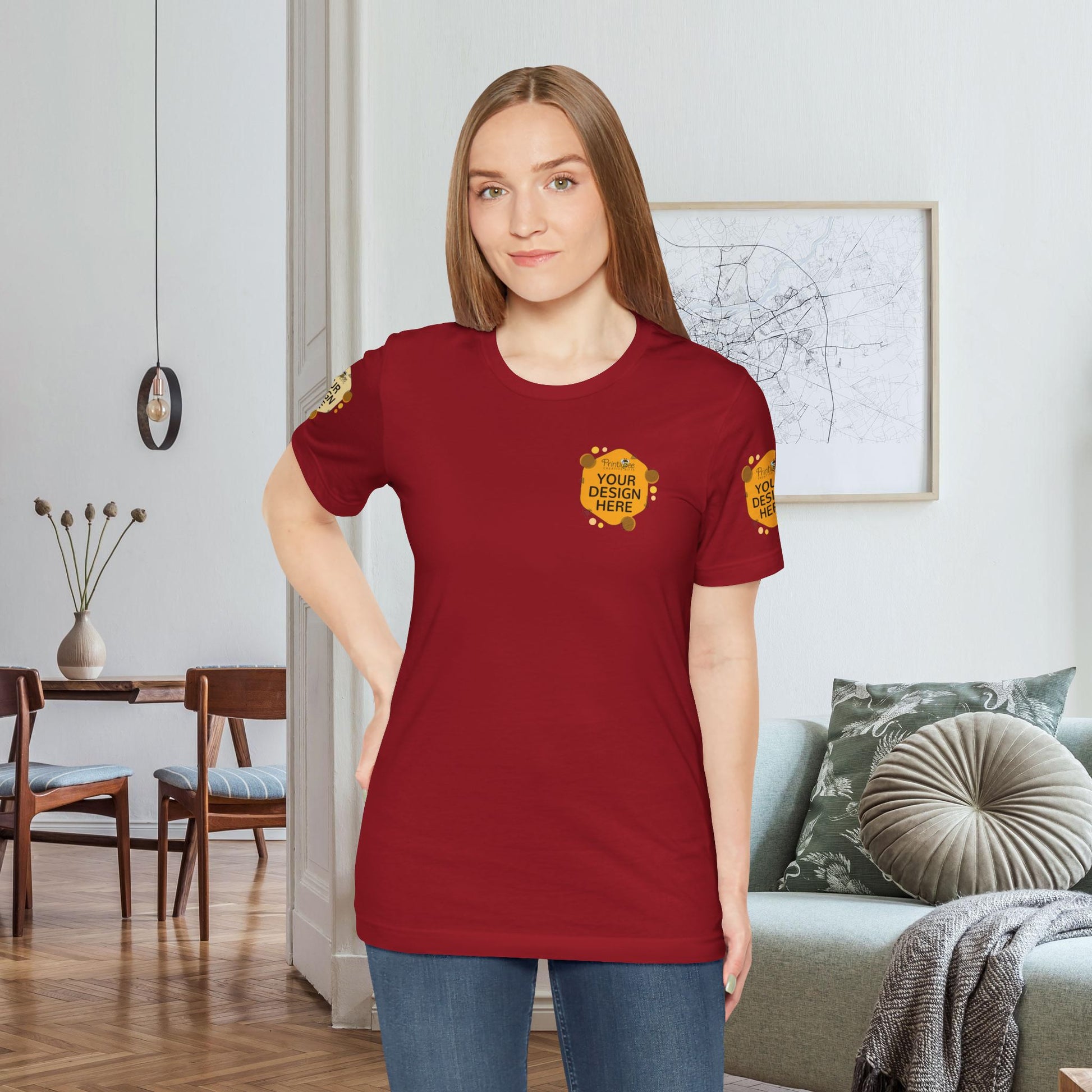 Custom Reds, Browns & Cream Tees for BELLA+CANVAS® 3001