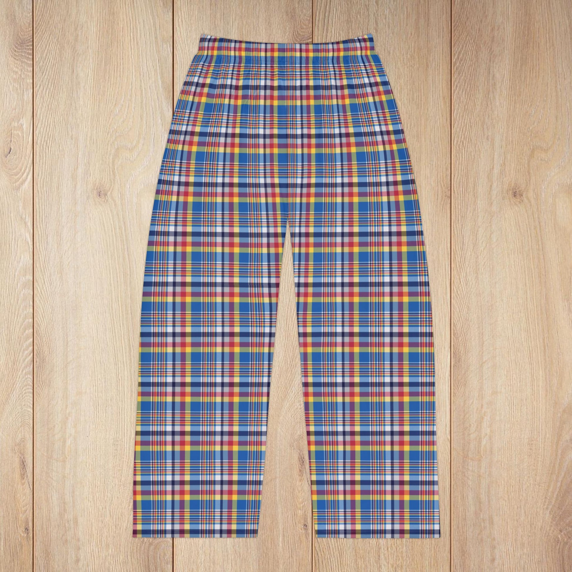 Men’s Blue, Red & Yellow Ohio Plaid Pajama Pants