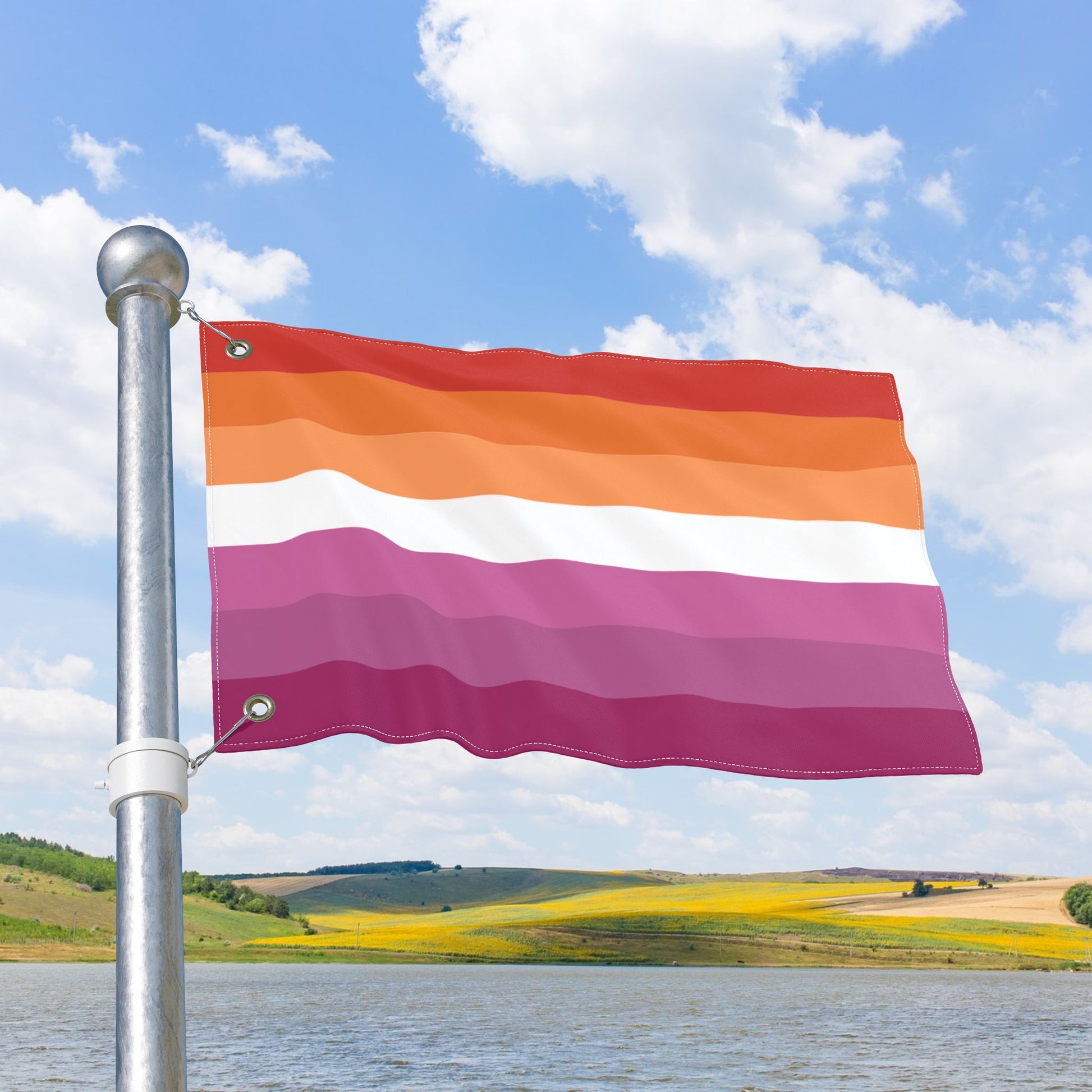 Lesbian Pride 7-Stripe Flag with Grommets