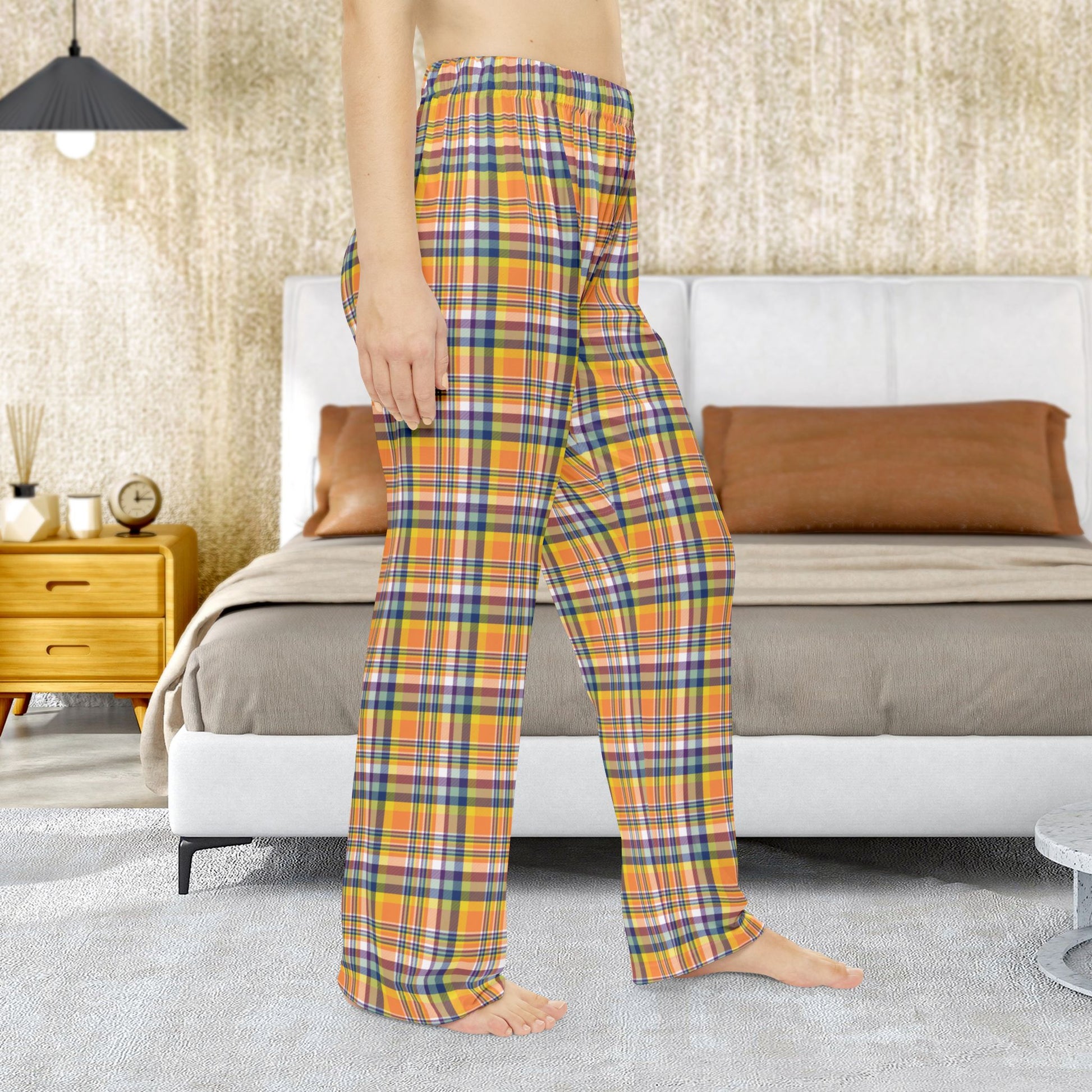 Women’s Orange, Yellow, Blue & Purple Doswell VA Plaid Pajama Pants