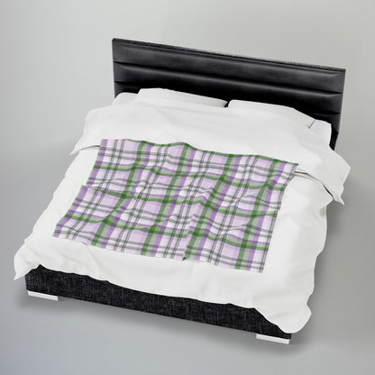 Genderqueer Pride Plaid Velveteen Plush Blanket