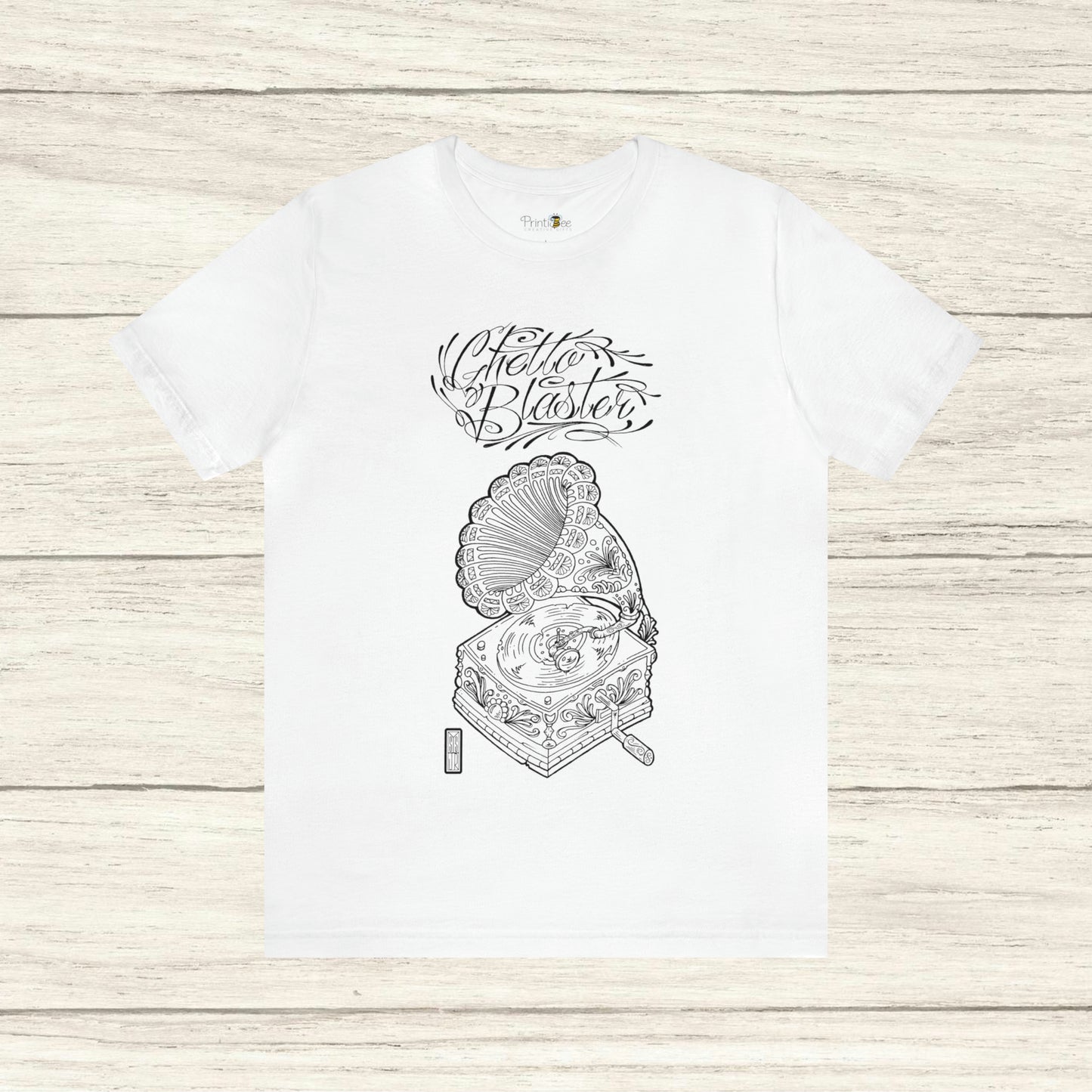 Ghetto Blaster, camiseta de arte lineal