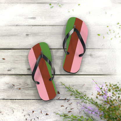 S Black sole Gynesexual Pride Flip Flops