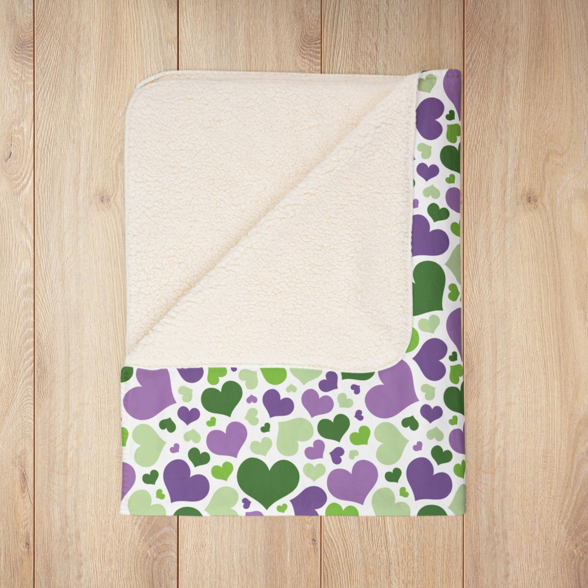 Genderqueer Pride Valentine’s Day Hearts Fleece Sherpa Blanket