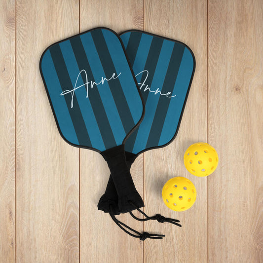 Blue Striped Pickleball Paddles