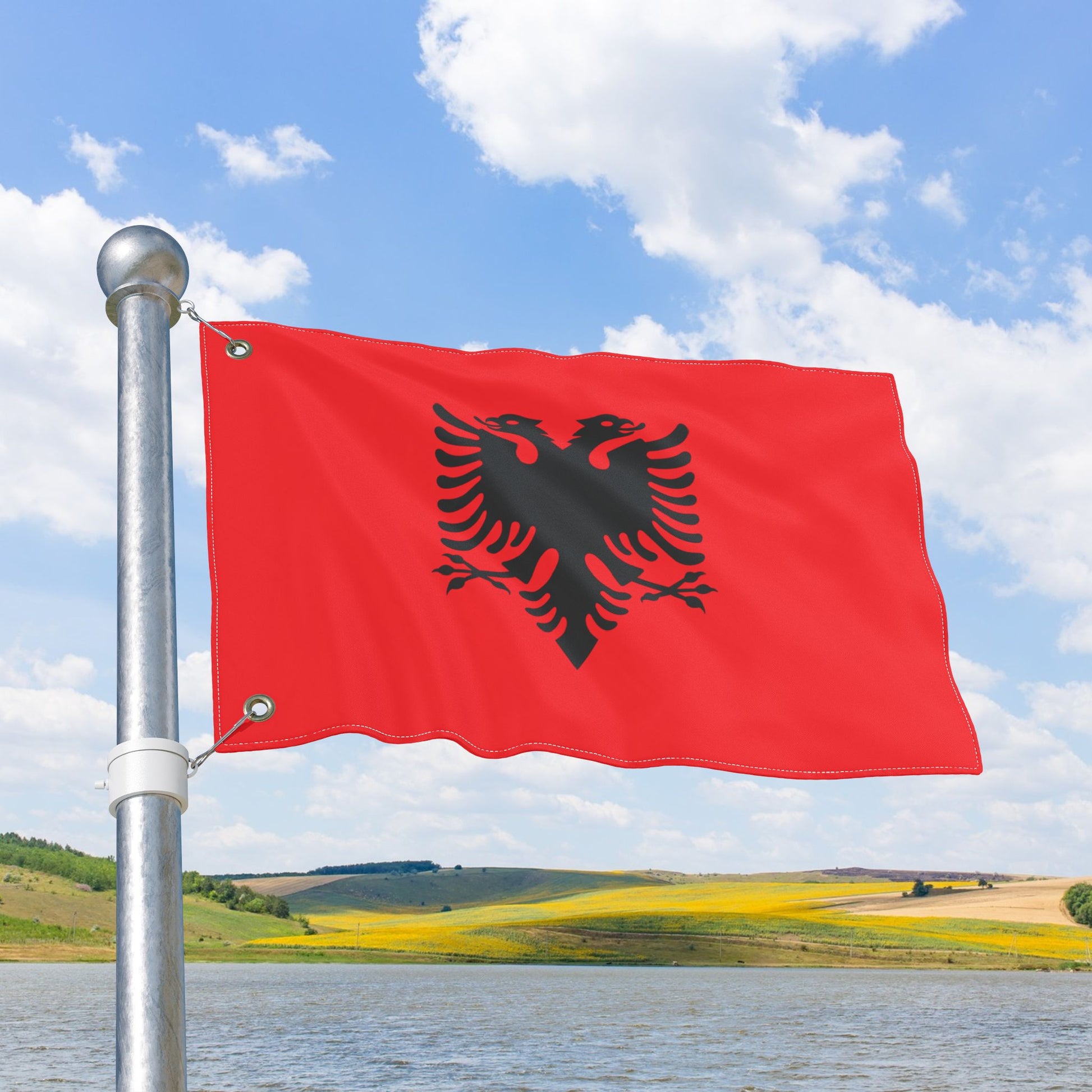 Albania Flag with Grommets