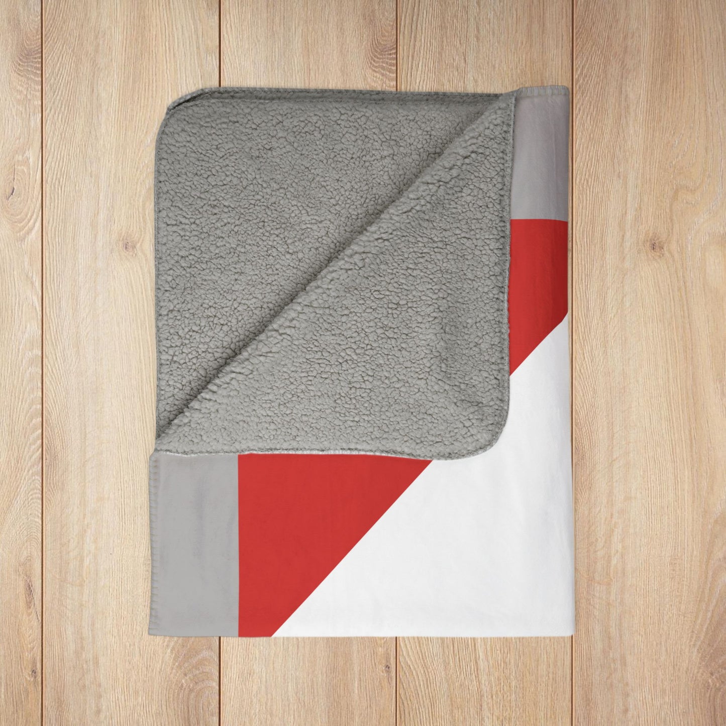 50" × 60" Grey AMC Logo Grey Fleece Sherpa Blanket
