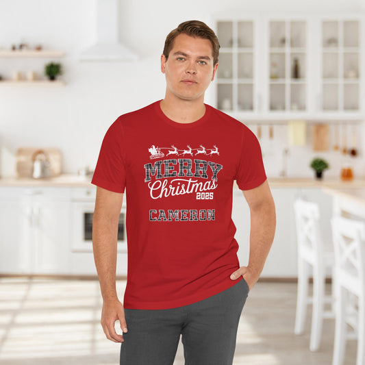 Custom Christmas Plaid Tee or Pajama Top