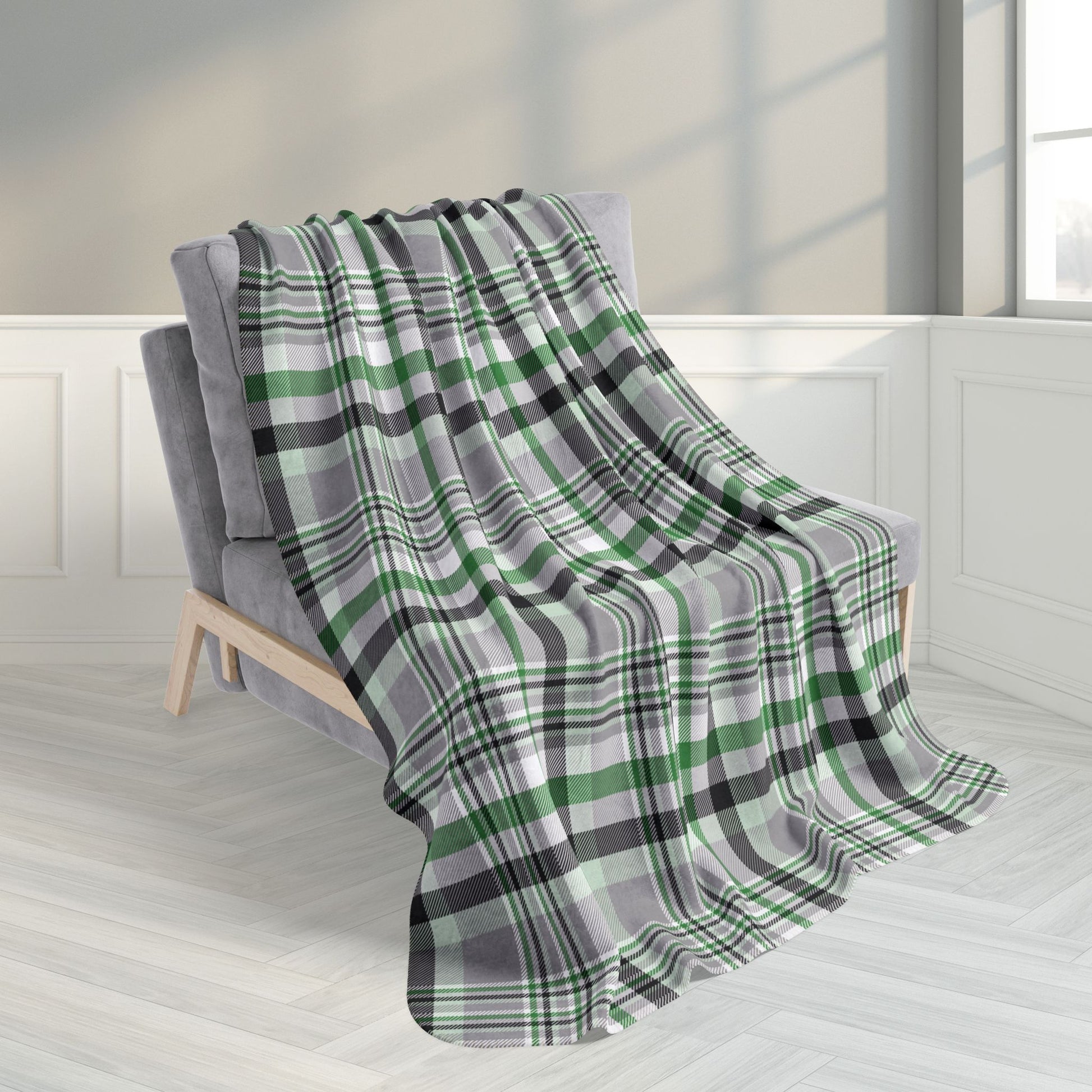 Demiromantic Pride Plaid Fleece Sherpa Blanket