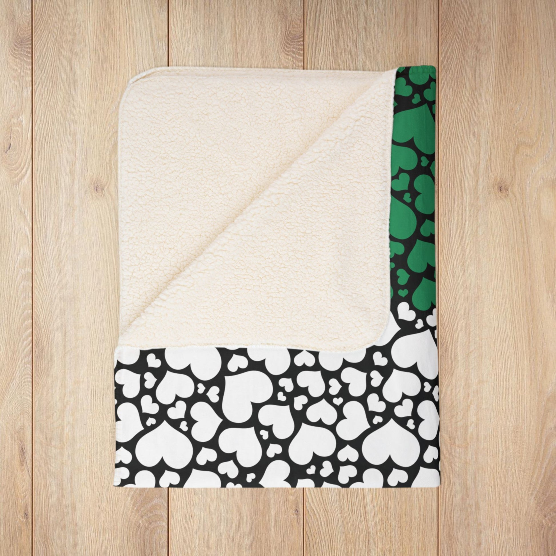 Mali Flag Hearts Fleece Sherpa Blanket