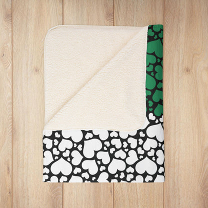 Mali Flag Hearts Fleece Sherpa Blanket