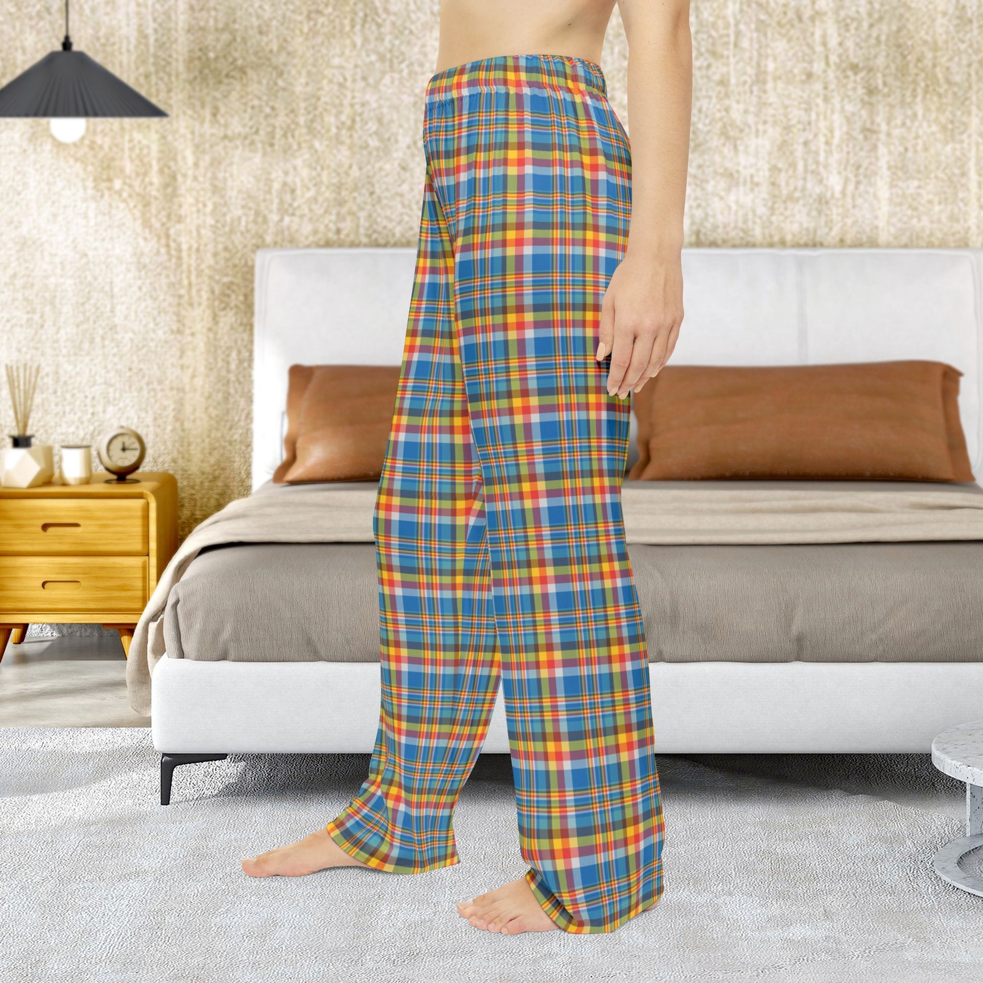 Women’s Brown, Red & Blue Ohio Plaid Women’s Pajama Pants