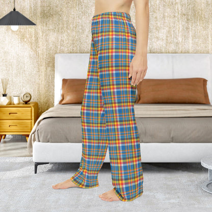 Women’s Brown, Red & Blue Ohio Plaid Women’s Pajama Pants