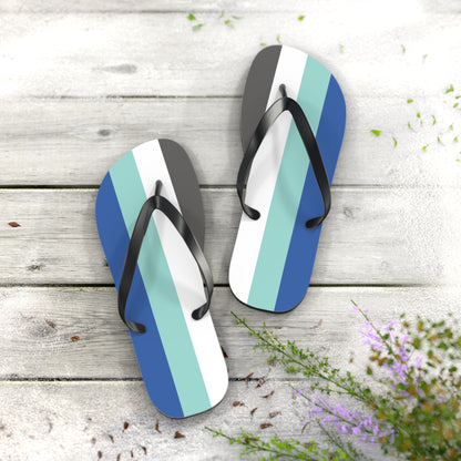 XL Black sole Fraysexual Pride Flip Flops