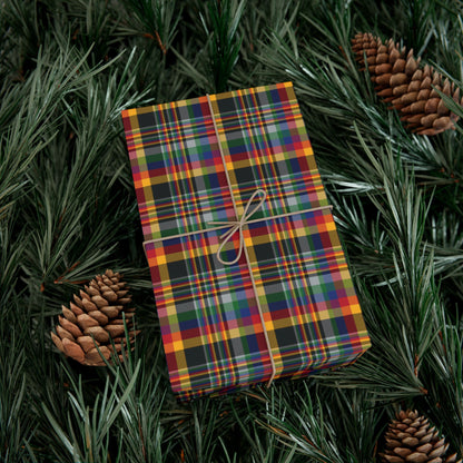 Christmas Black & Gold Pittsburgh PA Plaid Gift Wrapping Paper Roll