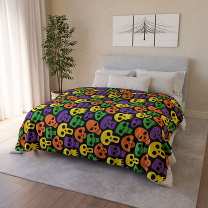 Halloween Skulls Fleece Sherpa Blanket