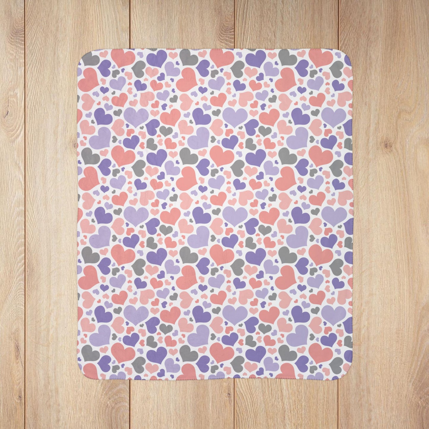 Cupioromantic Pride Valentine’s Day Hearts White Fleece Sherpa Blanket