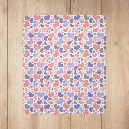 Cupioromantic Pride Valentine’s Day Hearts White Fleece Sherpa Blanket