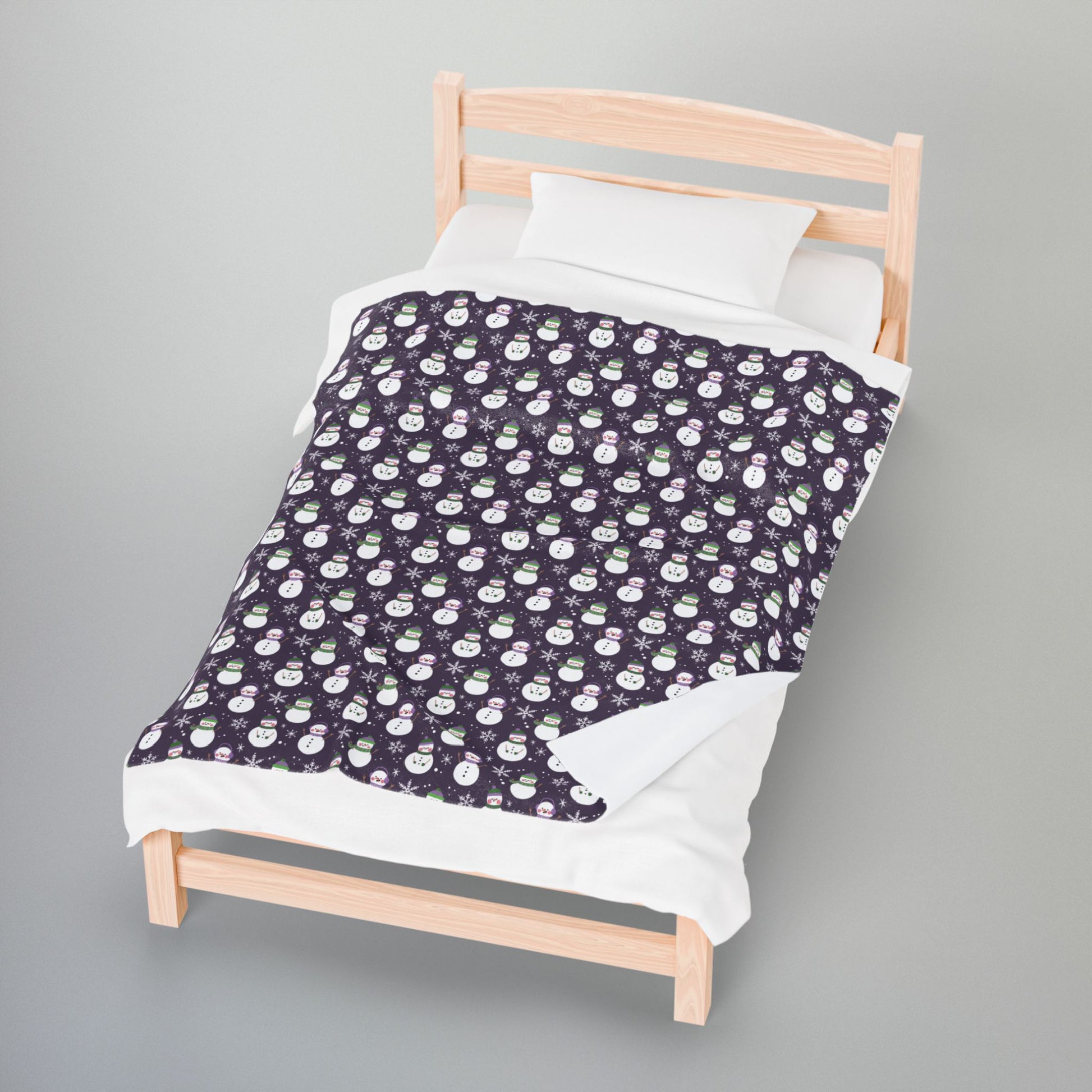 Genderqueer Pride Snowmen Velveteen Plush Blanket