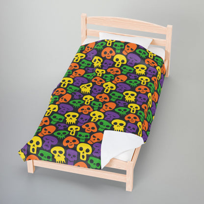 Halloween Skulls Velveteen Plush Blanket
