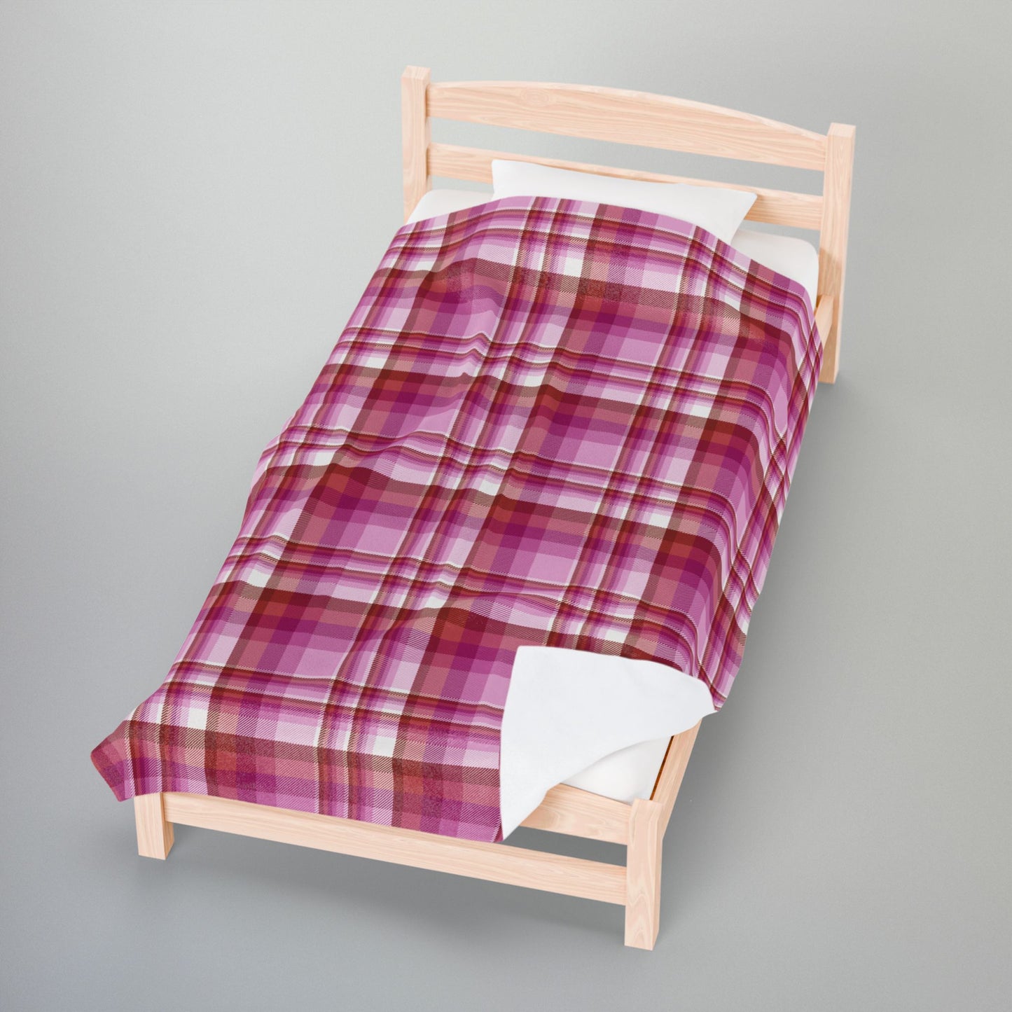 Lesbian Pink Pride Plaid Velveteen Plush Blanket