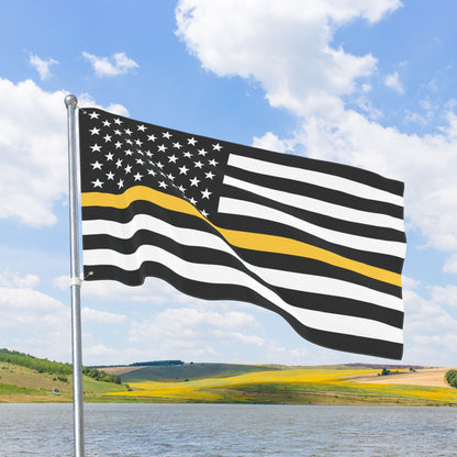 USA Thin Gold Line American Flag with Grommets