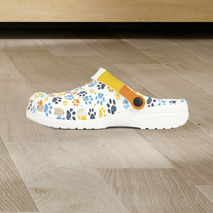 Aromantic Asexual Pride Paw Print Clogs