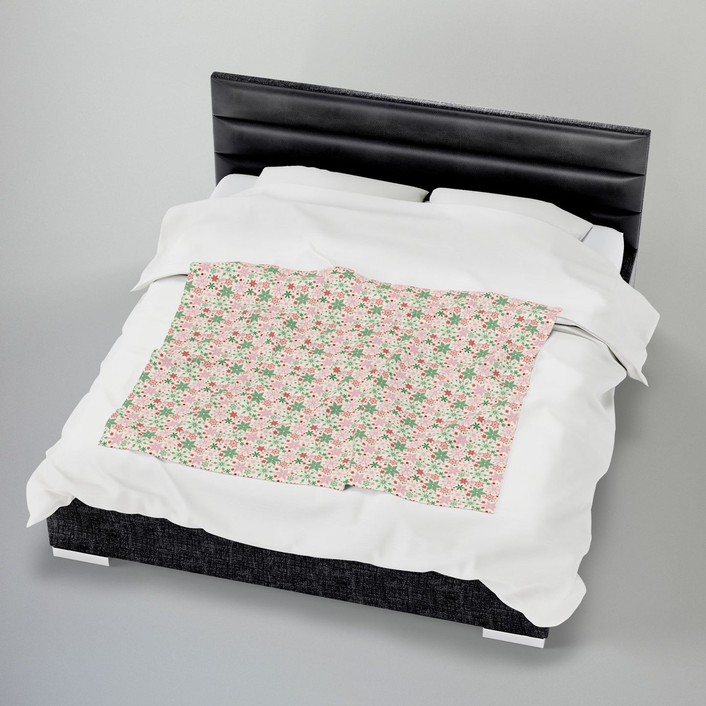 Christmas Pink Snowflake Velveteen Plush Blanket