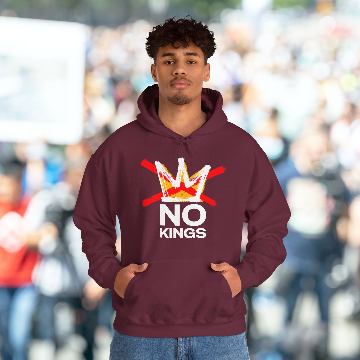 Maroon No Kings Protest Hoodie