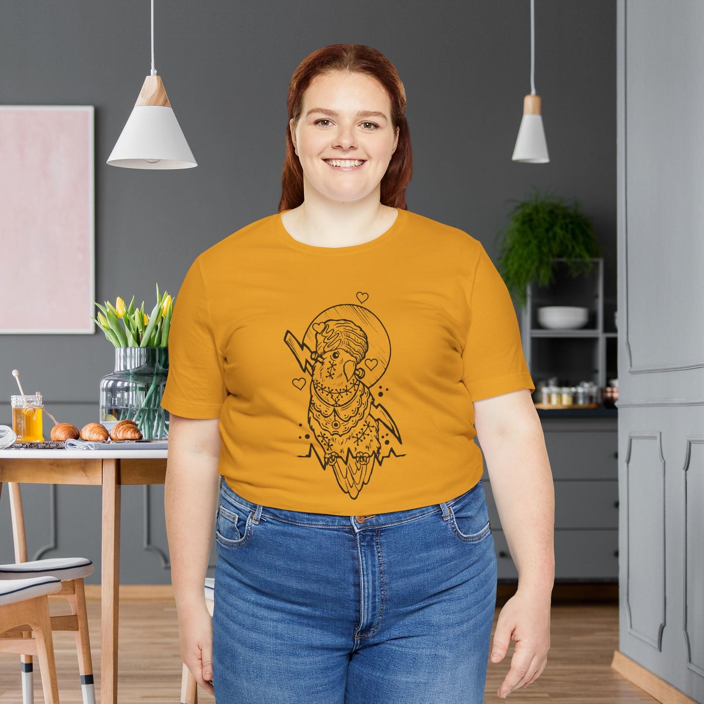 Bride of Frankenstein Lovebird, Line Art Tee