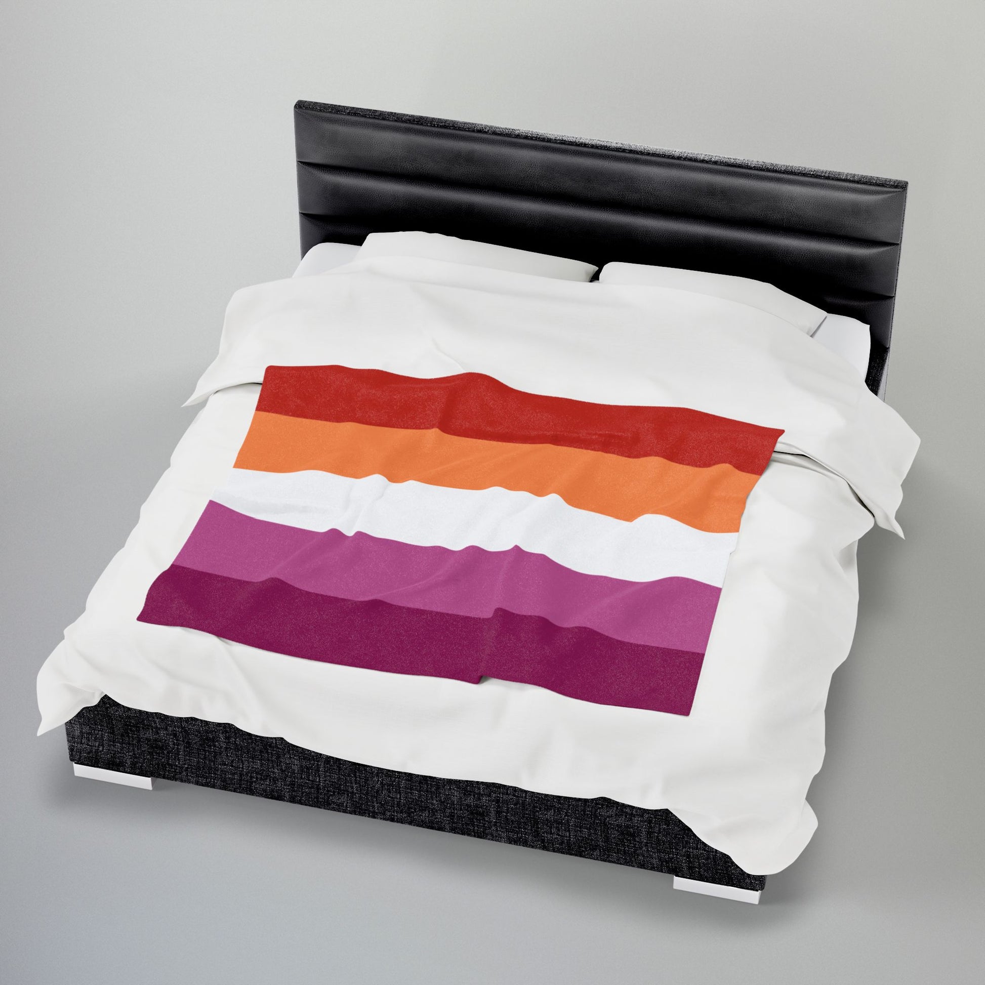 Lesbian Sunset Pride Flag Velveteen Plush Blanket