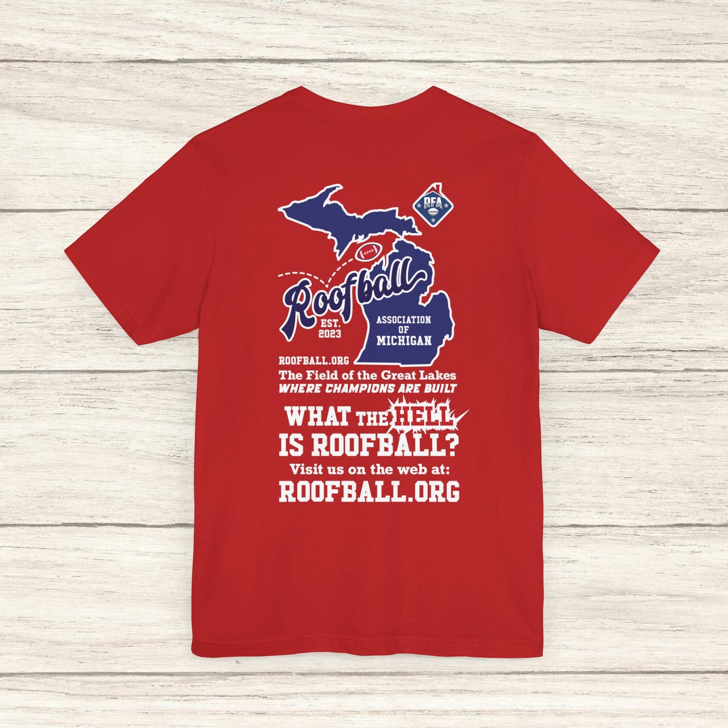 Roofball Association of Michigan's Crew Tee