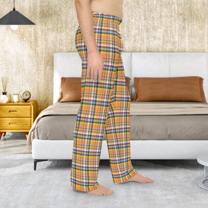 Men’s Orange, Yellow, Blue & Purple Doswell VA Plaid Pajama Pants
