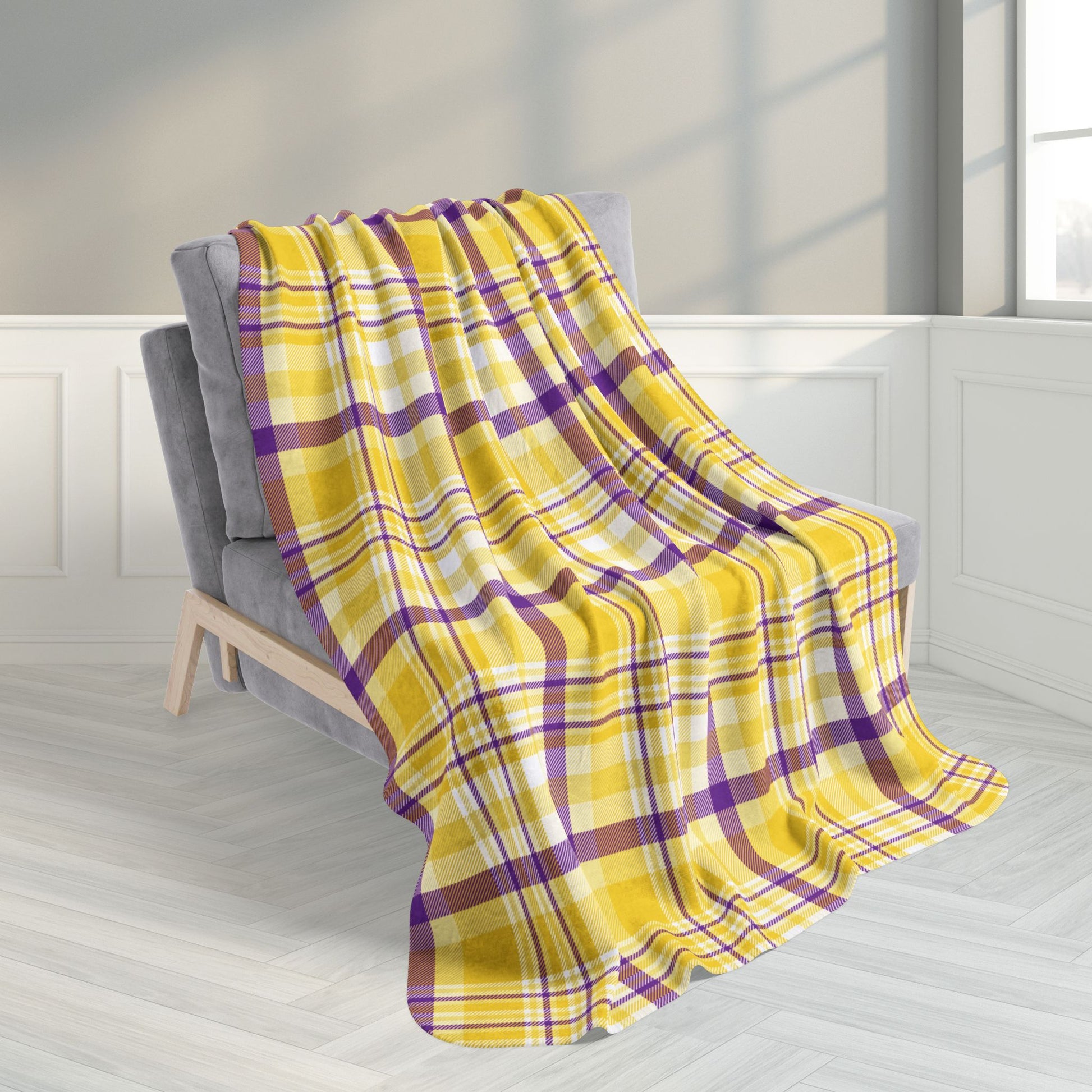 Intersex Pride Plaid Fleece Sherpa Blanket