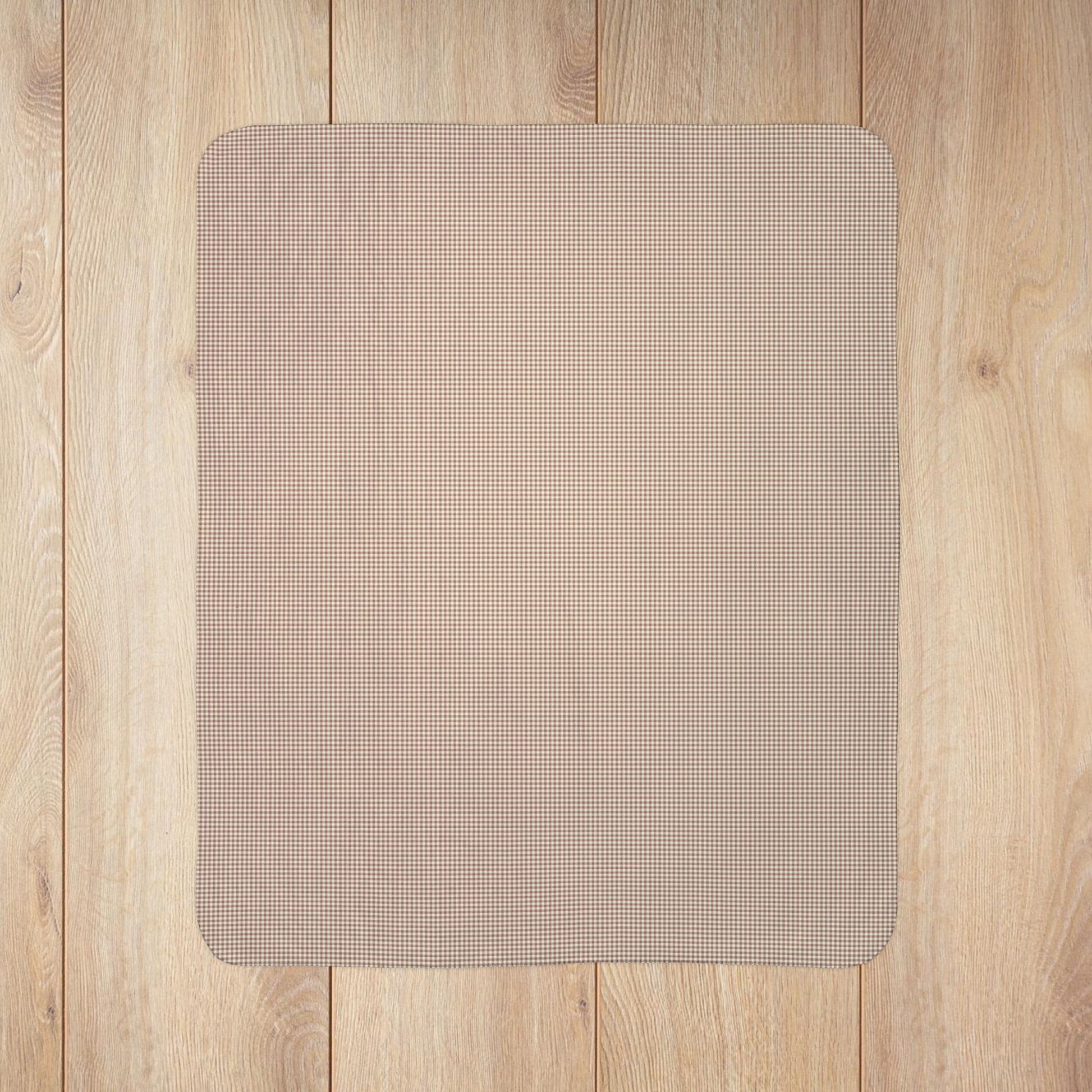 Mocha & Cream Gingham Fleece Sherpa Blanket