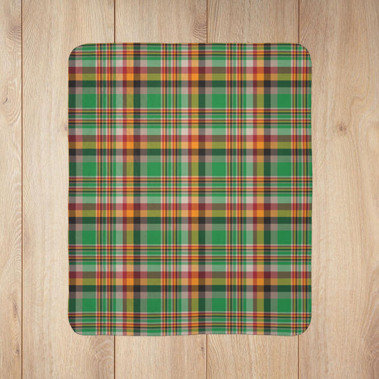 Kwanzaa Plaid Fleece Sherpa Blanket