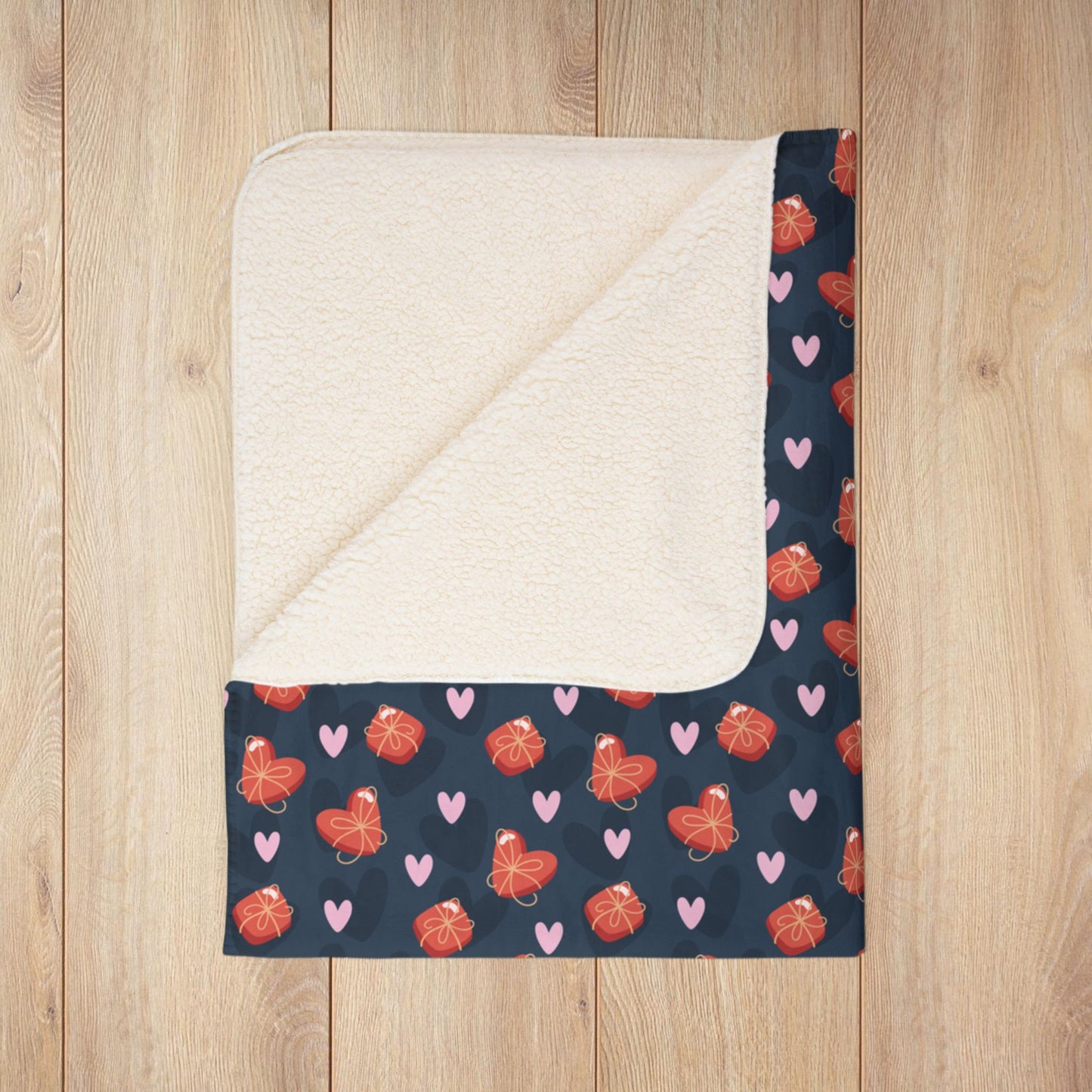 Gifting my Heart to You on Valentine’s Day Fleece Sherpa Blanket